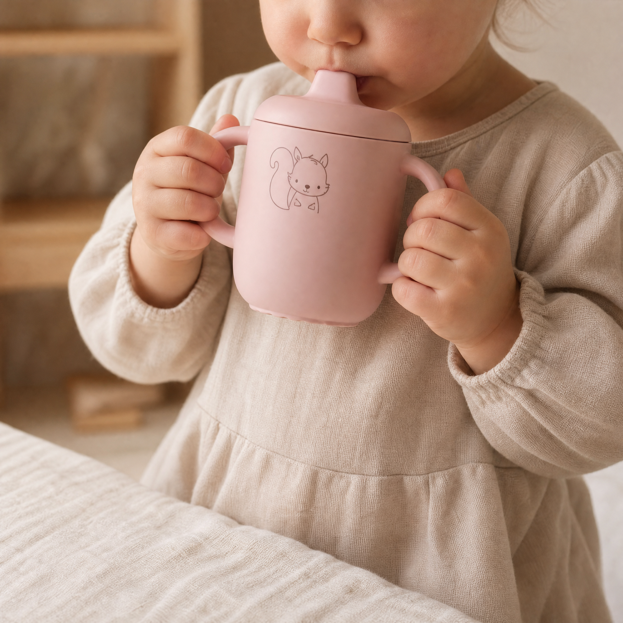 Personalized Silicone Sippy Cup – Custom Name Baby Toddler Training Cup