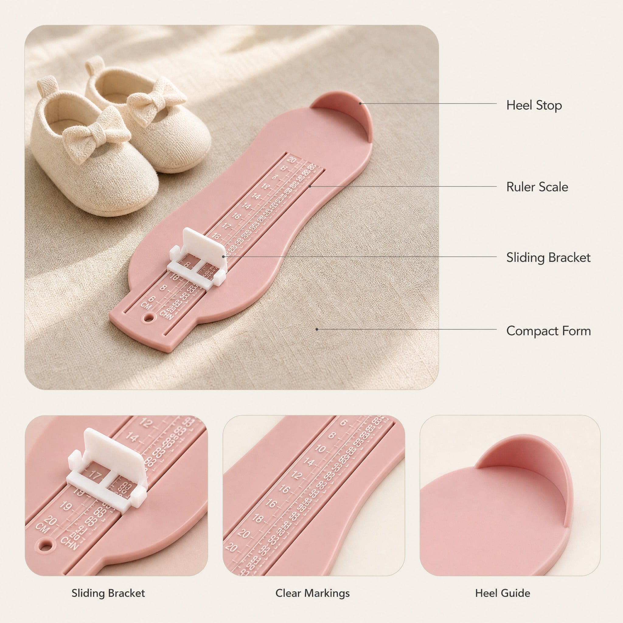 Baby Foot Measure Tool – Kids Shoe Size Ruler for Toddler Boys and Girls