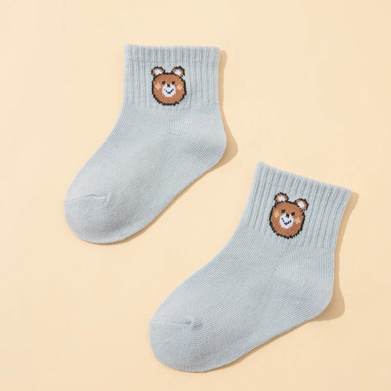 Bear Ankle Socks 10 Pack – Neutral Kids Socks Baby Toddler Boy Girl Gift Set