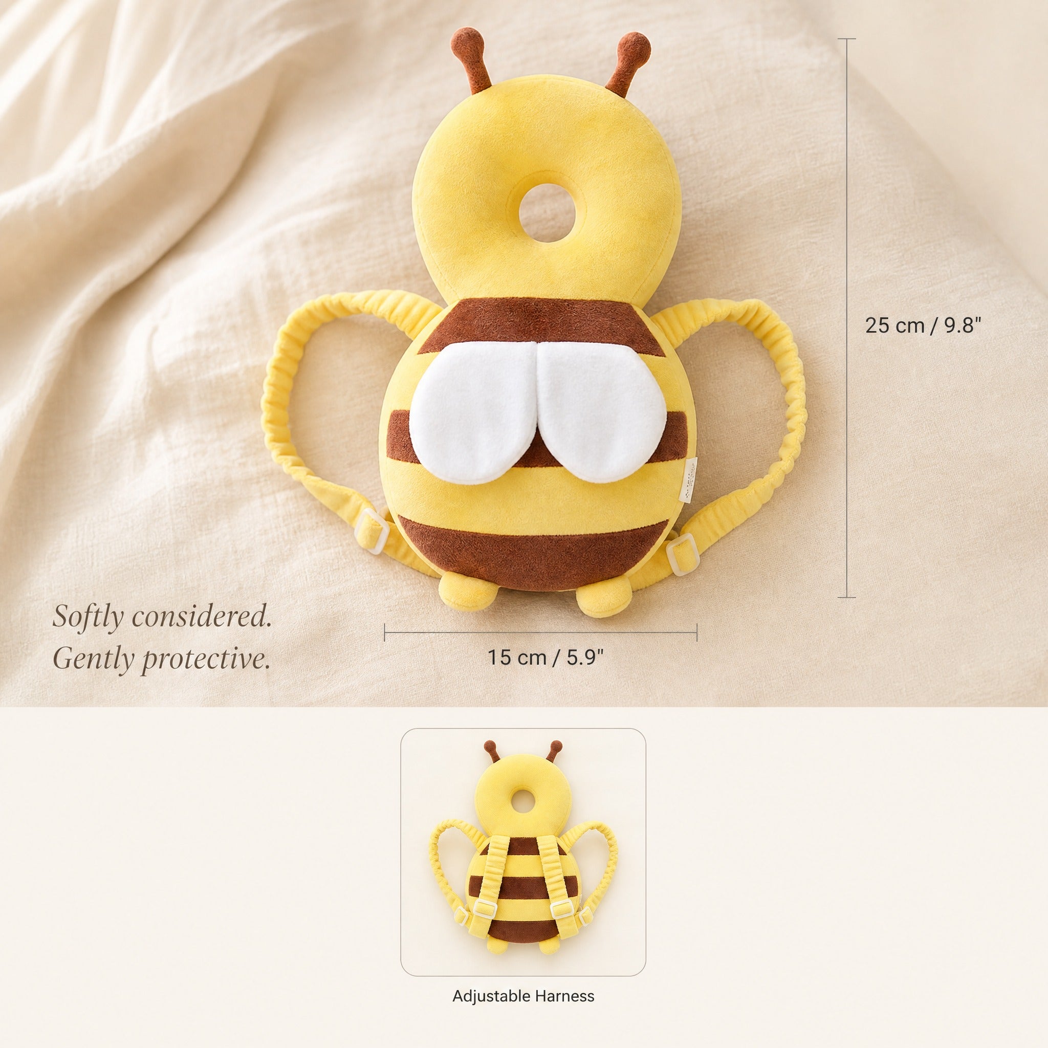 Baby Head Protection Pillow – Bee Backpack Cushion for Crawling and Walking