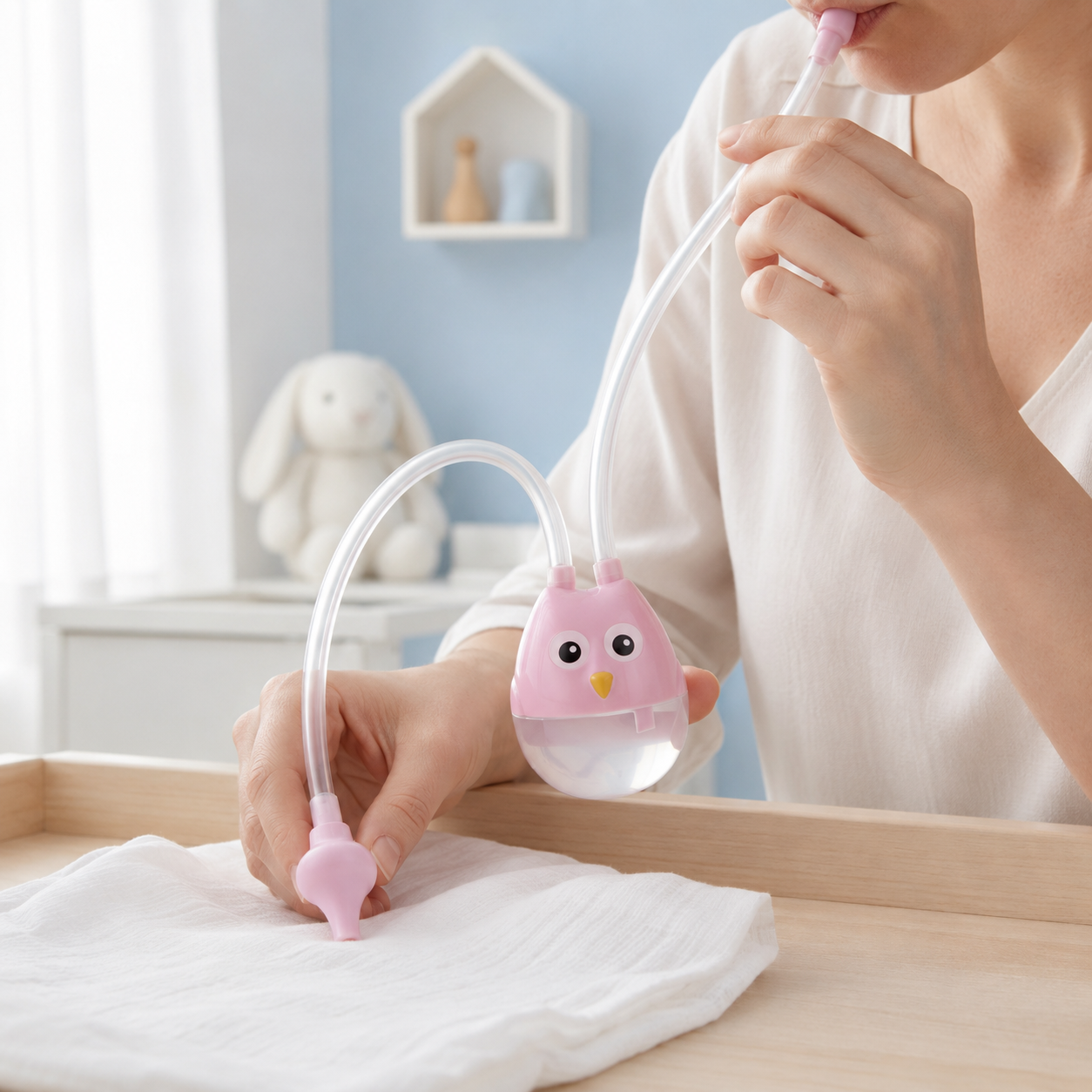 Baby Nasal Aspirator – Gentle Silicone Nose Cleaner for Newborns, Travel Health Essential