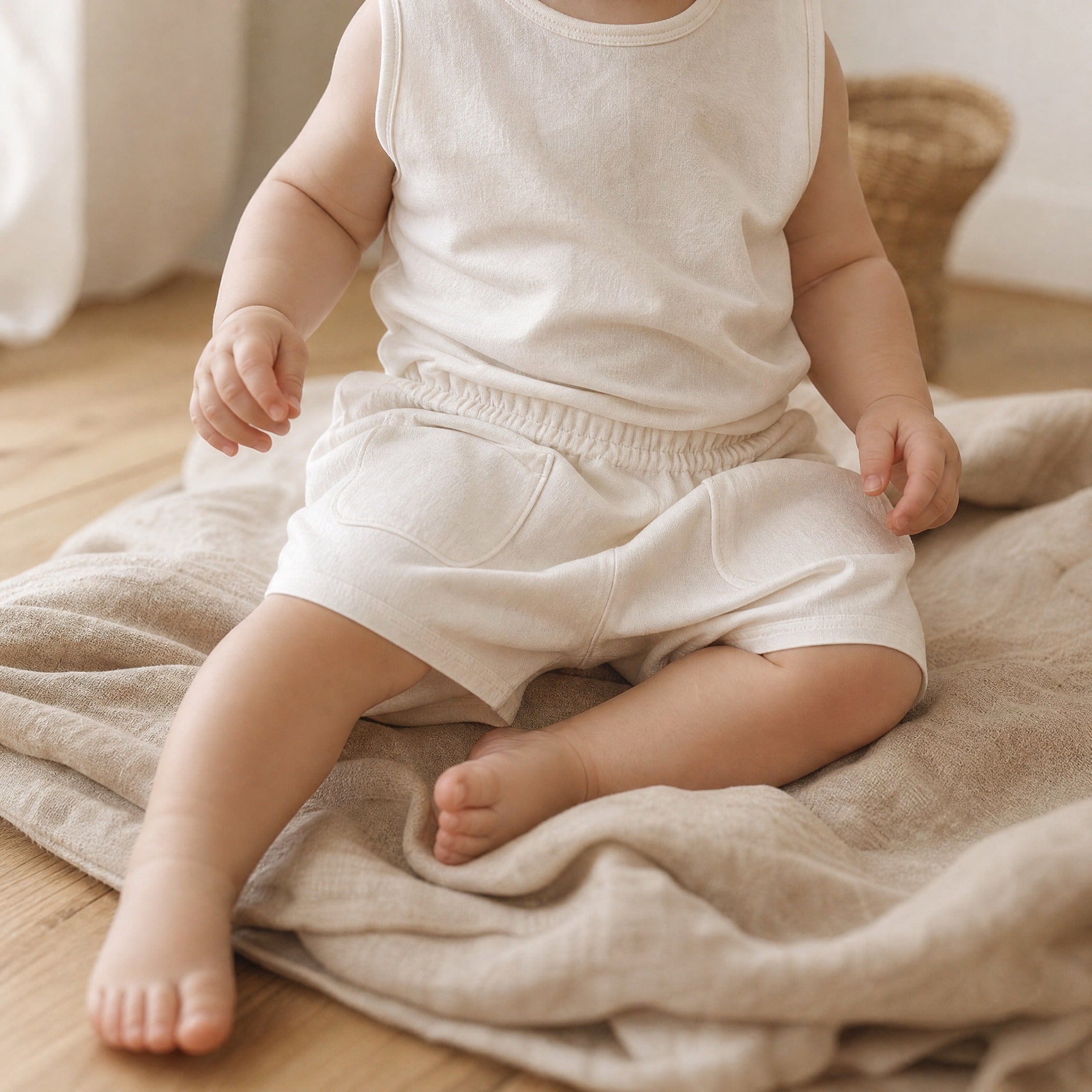 Baby Vest Shorts Set – Casual Cotton Homewear for Newborn Boys Girls