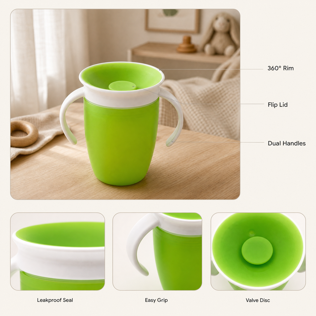 360 Baby Sippy Cup – Leakproof Double Handle Toddler Training Drinking Cup