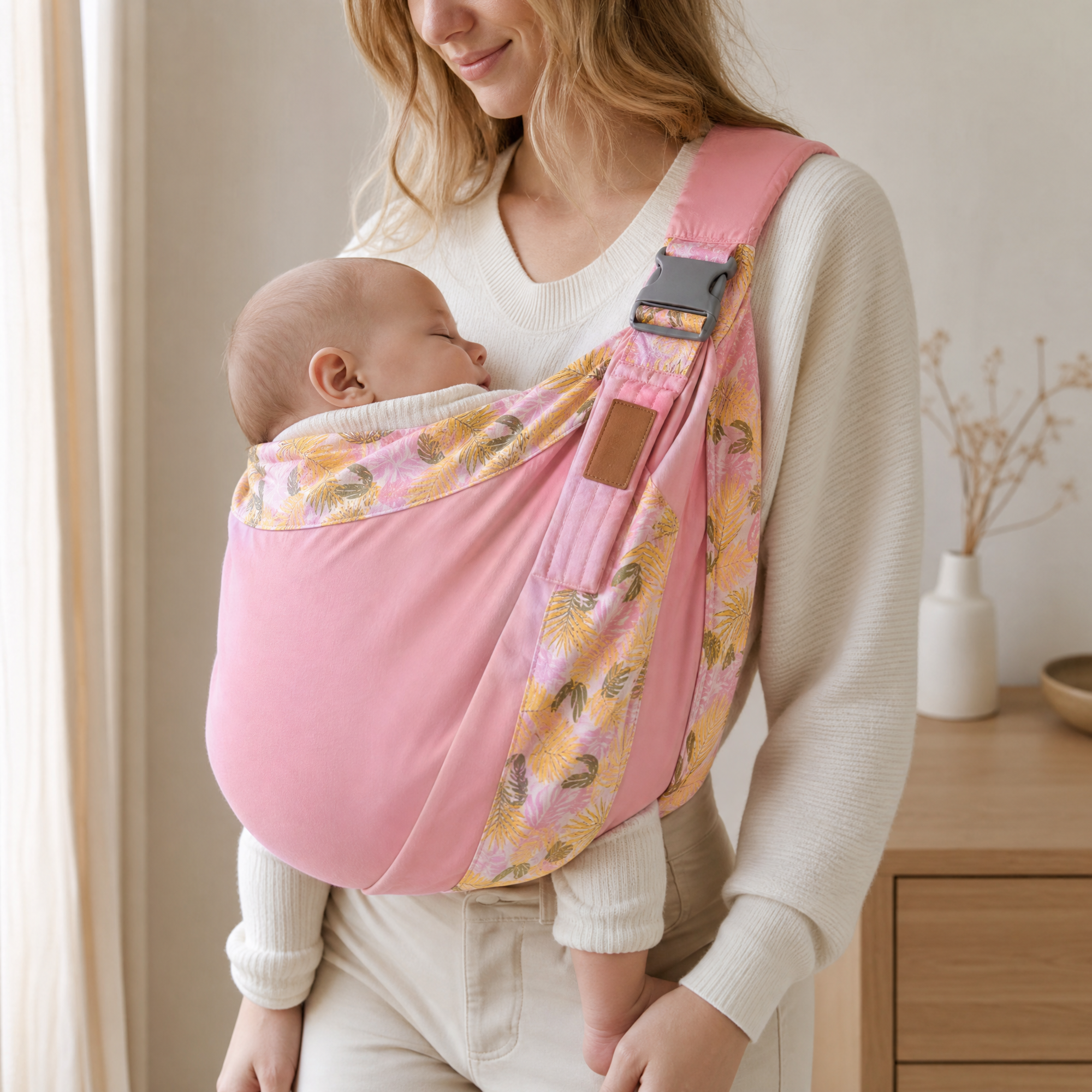 Baby Wrap Sling – Cotton Newborn Carrier, Nursing Cover, Breathable Mesh, 0–36 Months