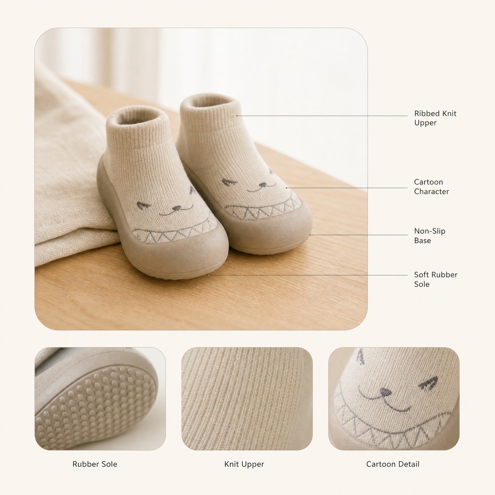 Baby Sock Shoes – Soft Sole Toddler Floor Shoes Infant First Walker Booties