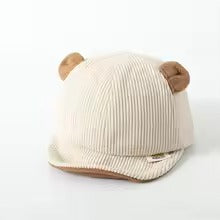 Corduroy Baby Baseball Cap – Bear Ear Hat Toddler Sun Hat Newborn Gift