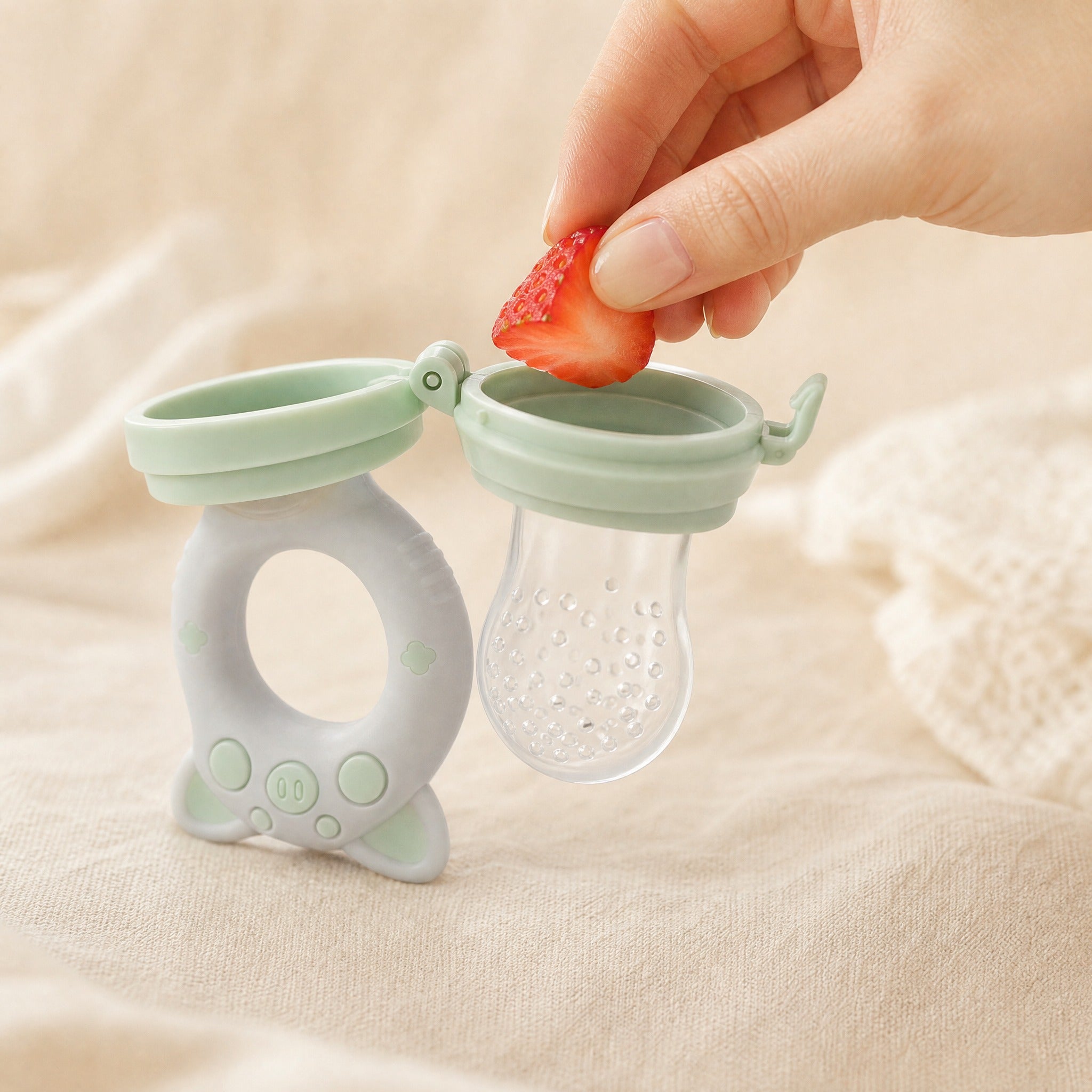 Silicone Baby Fruit Feeder Pacifier – Teething Toy Set for Infants 6–36 Months