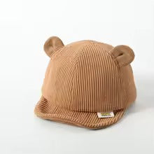 Corduroy Baby Baseball Cap – Bear Ear Hat Toddler Sun Hat Newborn Gift