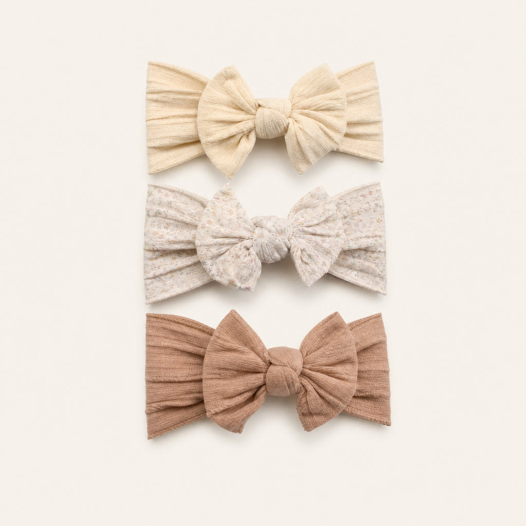 Baby Girl Bow Headbands Set of 3 – Newborn Hair Accessories Infant Gift