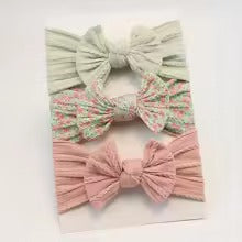 Baby Girl Bow Headbands Set of 3 – Newborn Hair Accessories Infant Gift