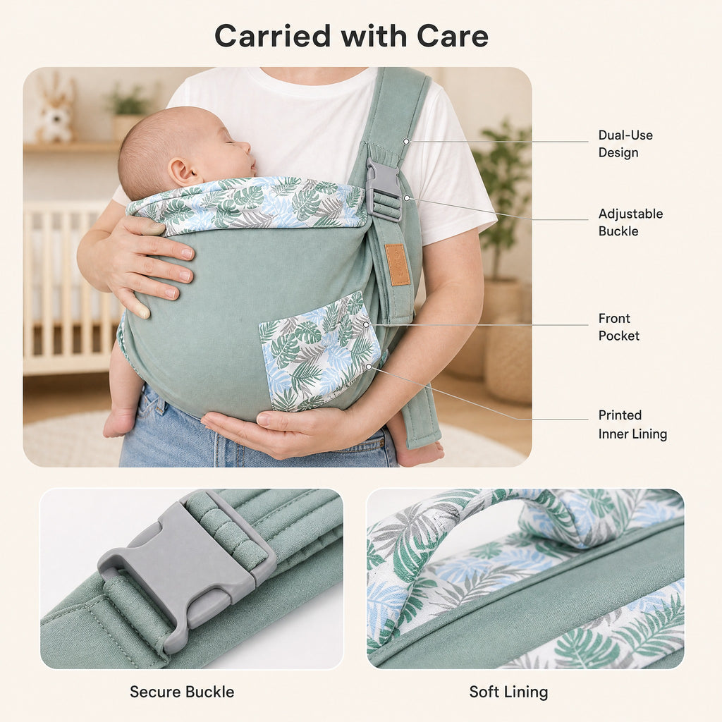 Baby Wrap Sling Carrier – Newborn Nursing Cover Dual Use Infant Carrier 0–36M