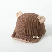 Corduroy Baby Baseball Cap – Bear Ear Hat Toddler Sun Hat Newborn Gift