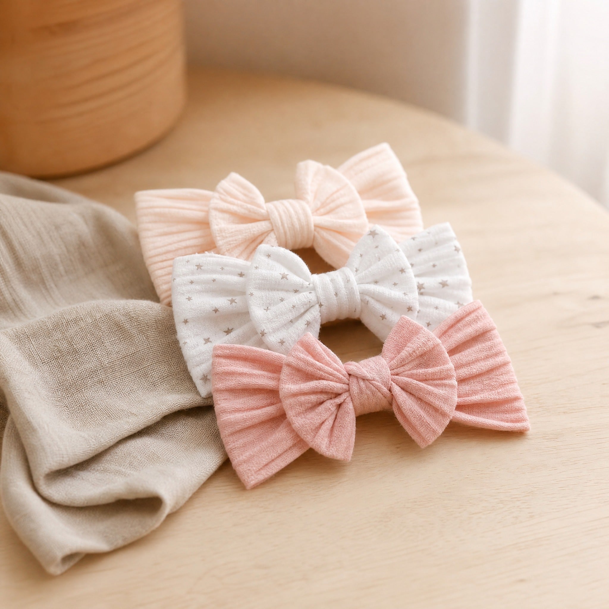 Baby Girl Bow Headbands Set of 3 – Newborn Hair Accessories Infant Gift