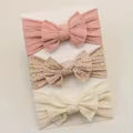 Baby Girl Bow Headbands Set of 3 – Newborn Hair Accessories Infant Gift
