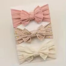Baby Girl Bow Headbands Set of 3 – Newborn Hair Accessories Infant Gift