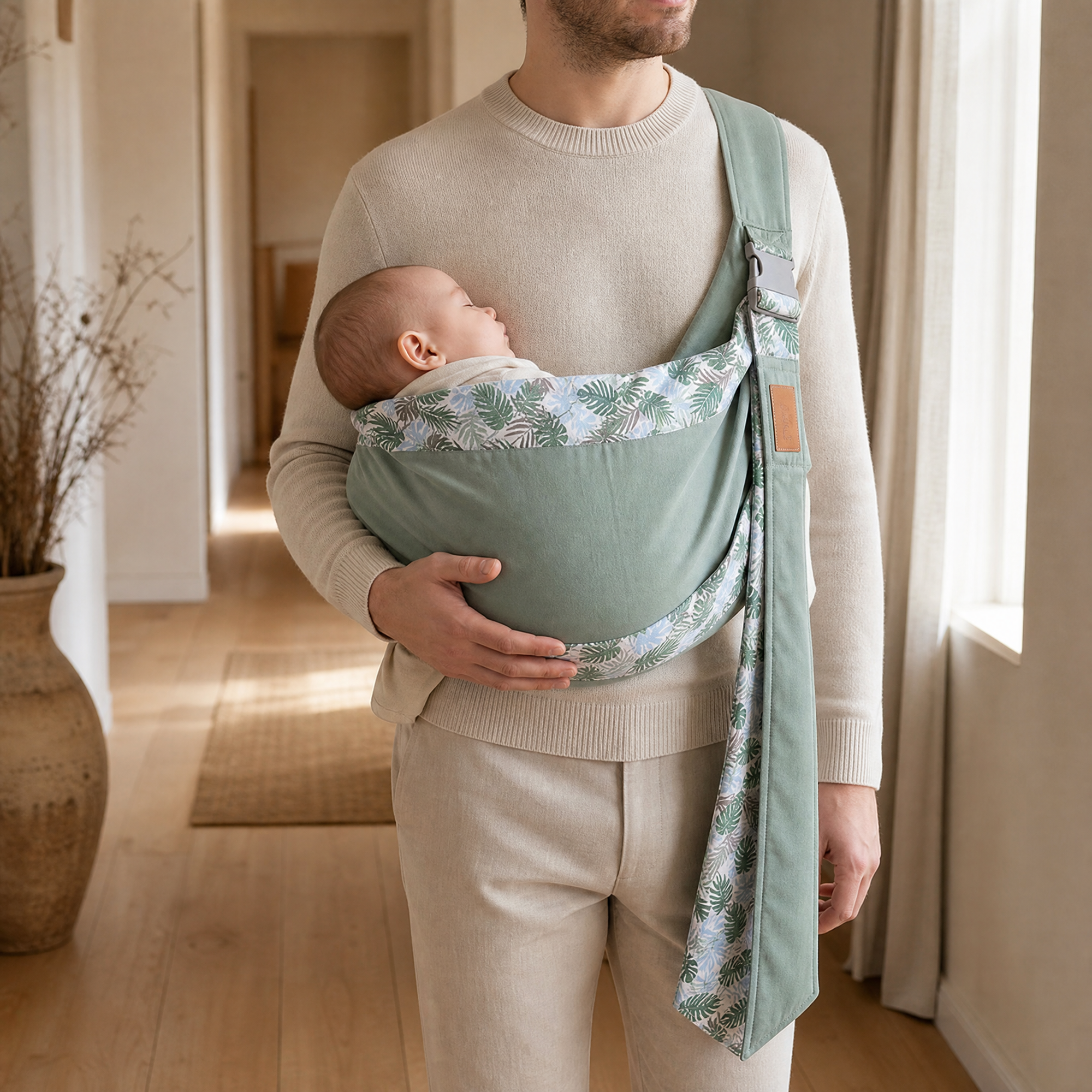 Baby Wrap Sling – Cotton Newborn Carrier, Nursing Cover, Breathable Mesh, 0–36 Months