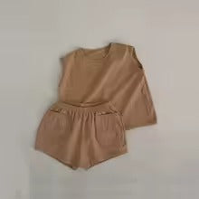 Baby Vest Shorts Set – Casual Cotton Homewear for Newborn Boys Girls
