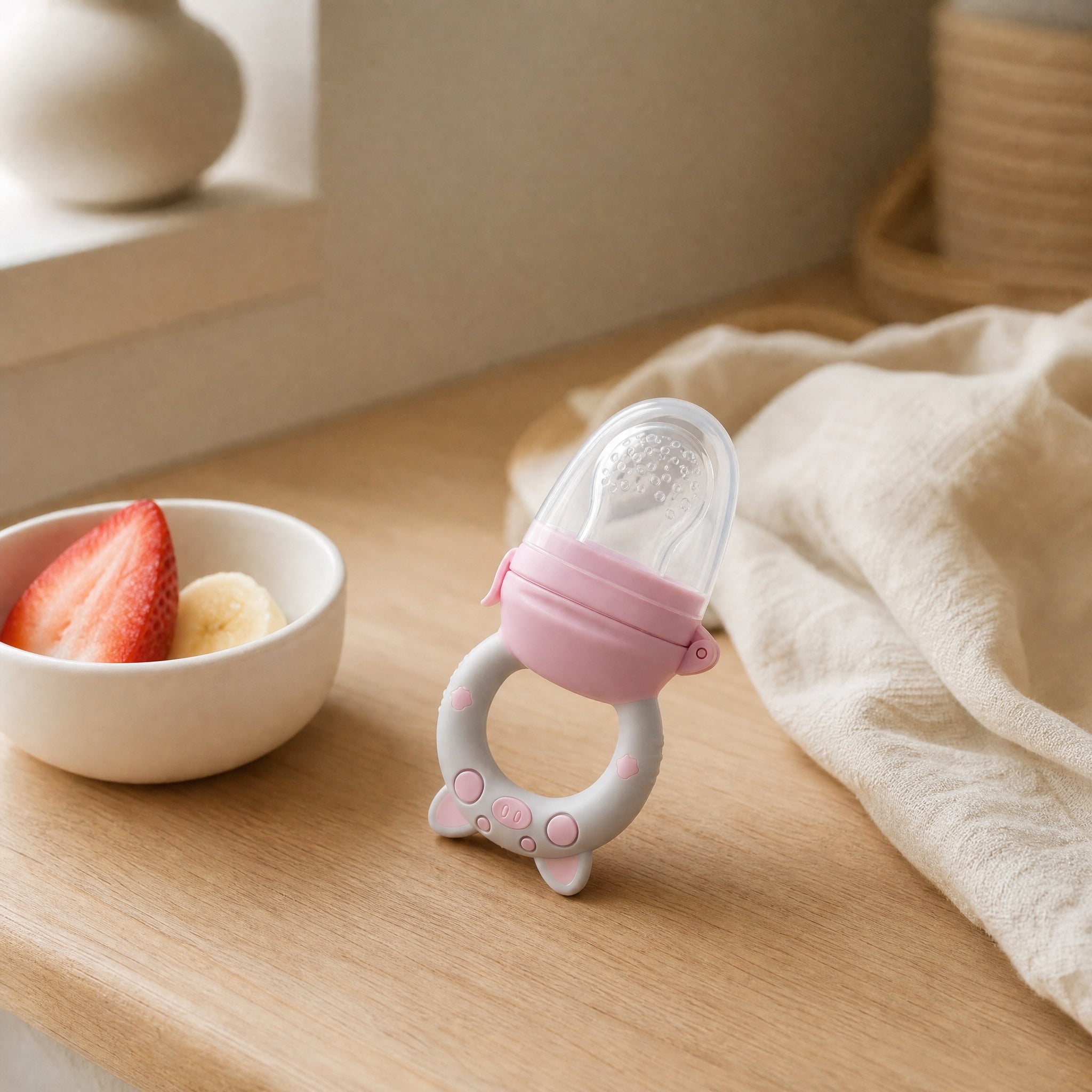 Silicone Baby Fruit Feeder Pacifier – Teething Toy Set for Infants 6–36 Months