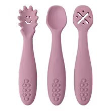 Baby Weaning Spoon Set – Soft Silicone Toddler Cutlery for Self-Feeding, 3-Piece
