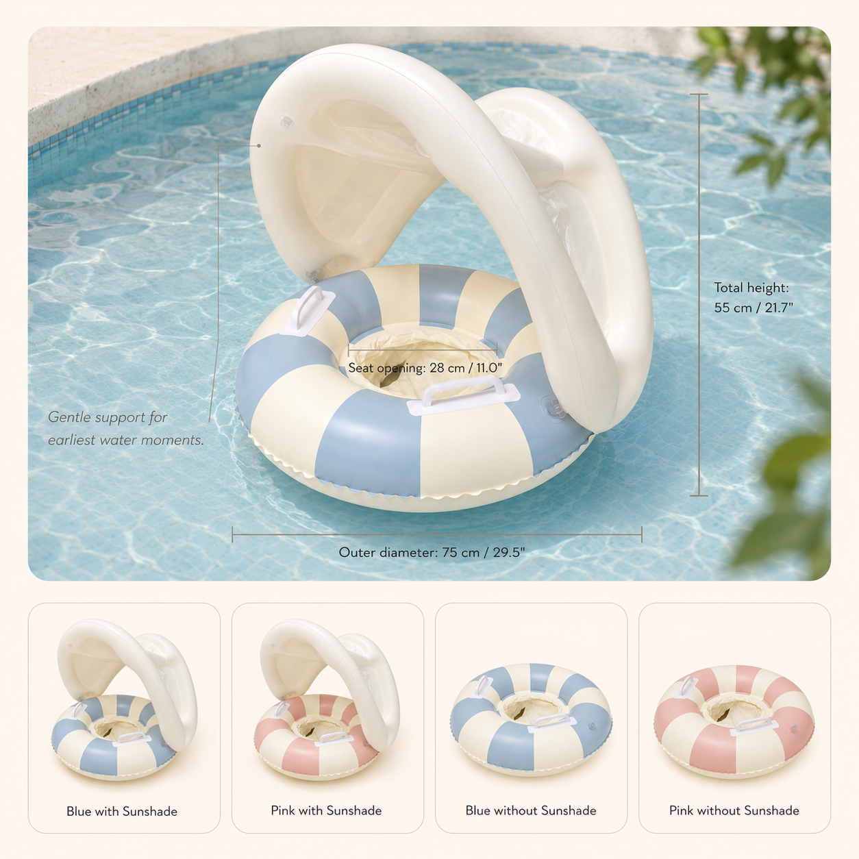 Baby Swim Ring – Inflatable Floating Seat for Pool and Beach, 0–5 Years