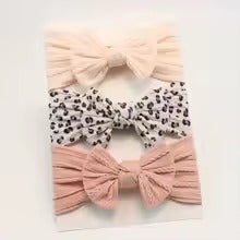 Baby Girl Bow Headbands Set of 3 – Newborn Hair Accessories Infant Gift