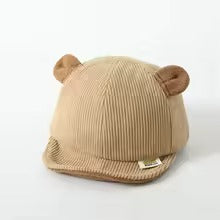 Corduroy Baby Baseball Cap – Bear Ear Hat Toddler Sun Hat Newborn Gift