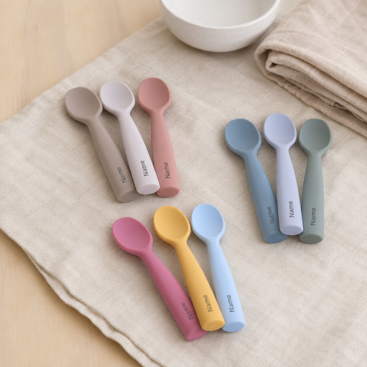 Personalized Silicone Baby Spoon – Custom Name Soft Weaning Spoon for Infants