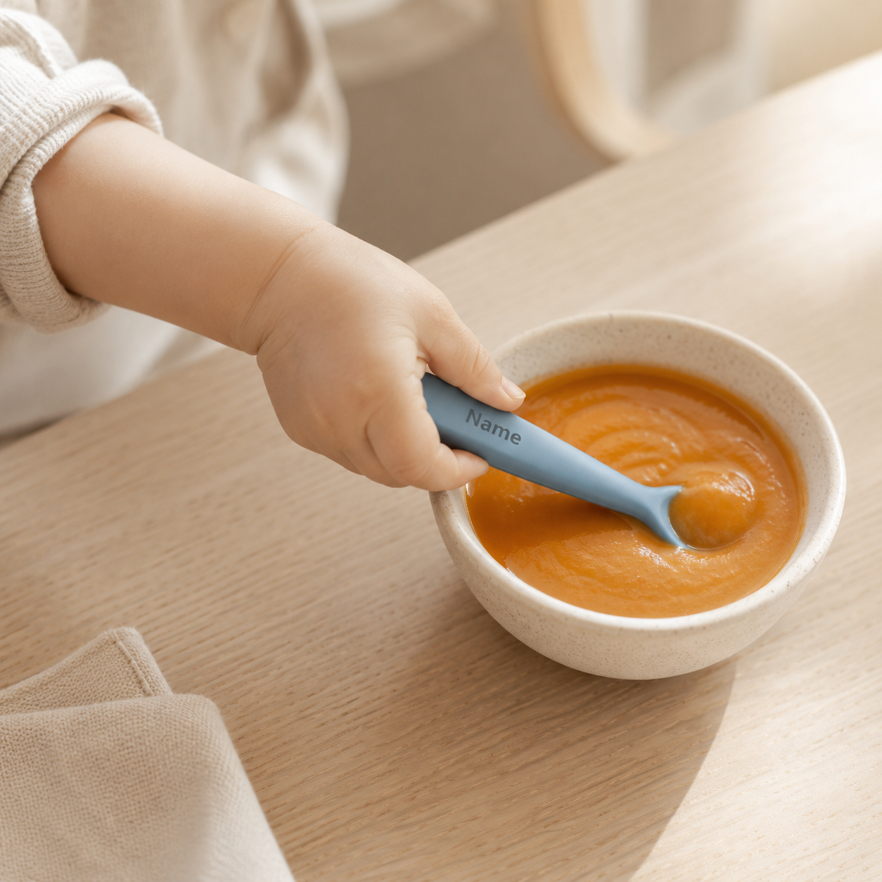 Personalized Silicone Baby Spoon – Custom Name Soft Weaning Spoon for Infants