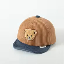 Corduroy Baby Baseball Cap – Bear Ear Hat Toddler Sun Hat Newborn Gift