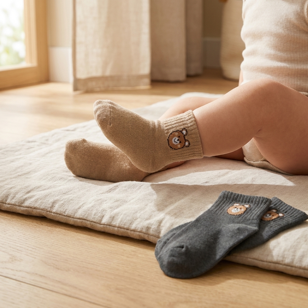 Bear Ankle Socks 10 Pack – Neutral Kids Socks Baby Toddler Boy Girl Gift Set