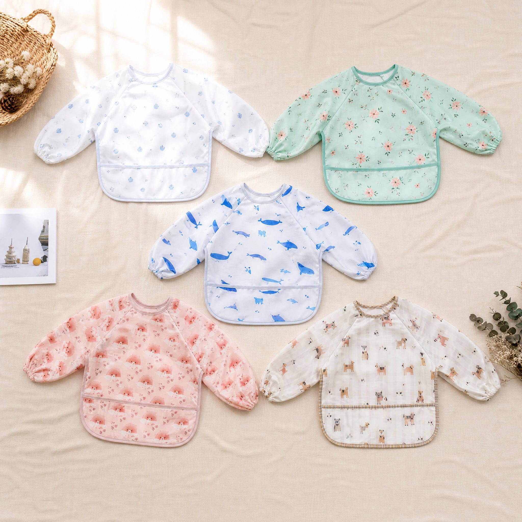 Long Sleeve Baby Bib – Waterproof Feeding Coverall, Washable, Easy Clean