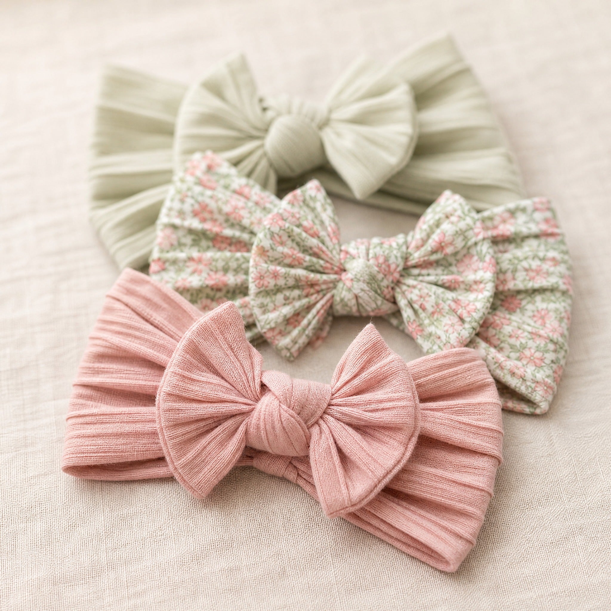 Baby Girl Bow Headbands Set of 3 – Newborn Hair Accessories Infant Gift
