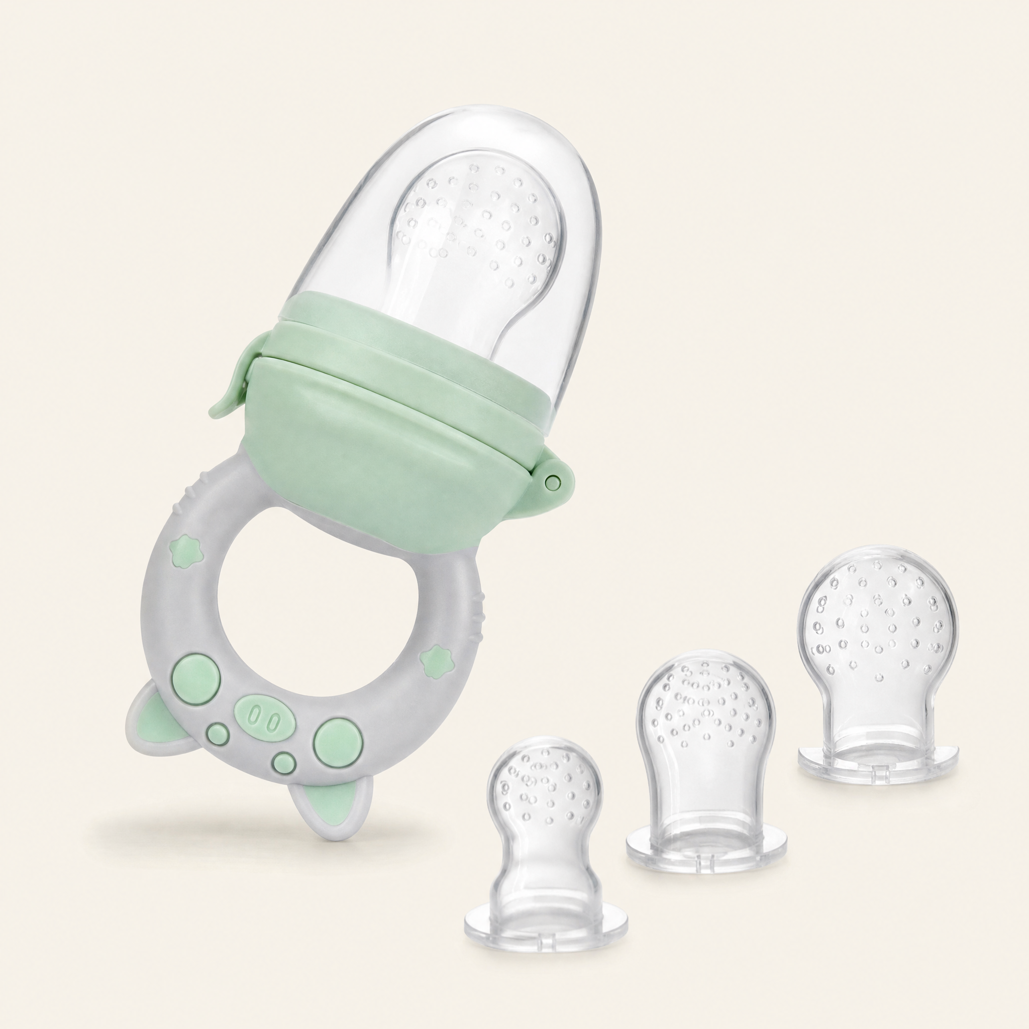 Silicone Baby Fruit Feeder Pacifier – Teething Toy Set for Infants 6–36 Months
