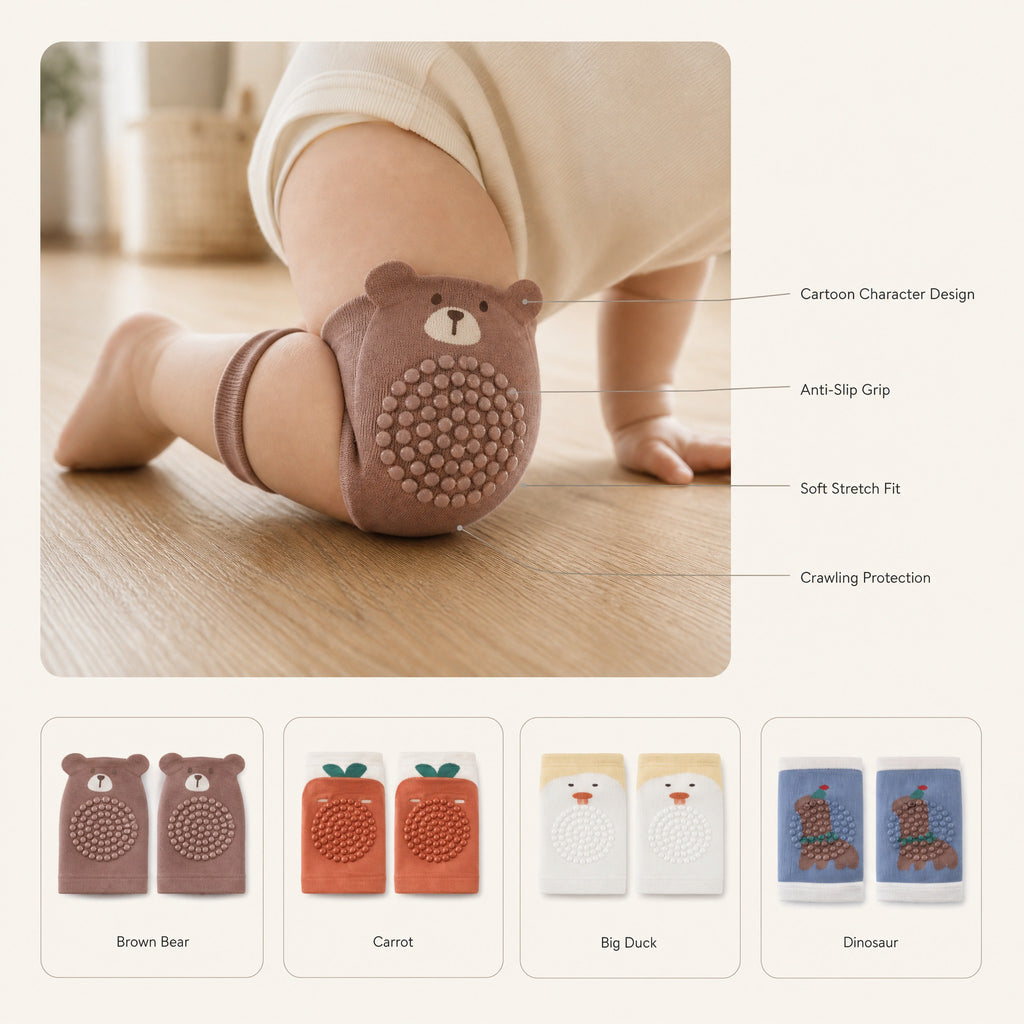Baby Knee Pads – Anti-Slip Crawling Protectors, Soft Cartoon Nursery Essentials