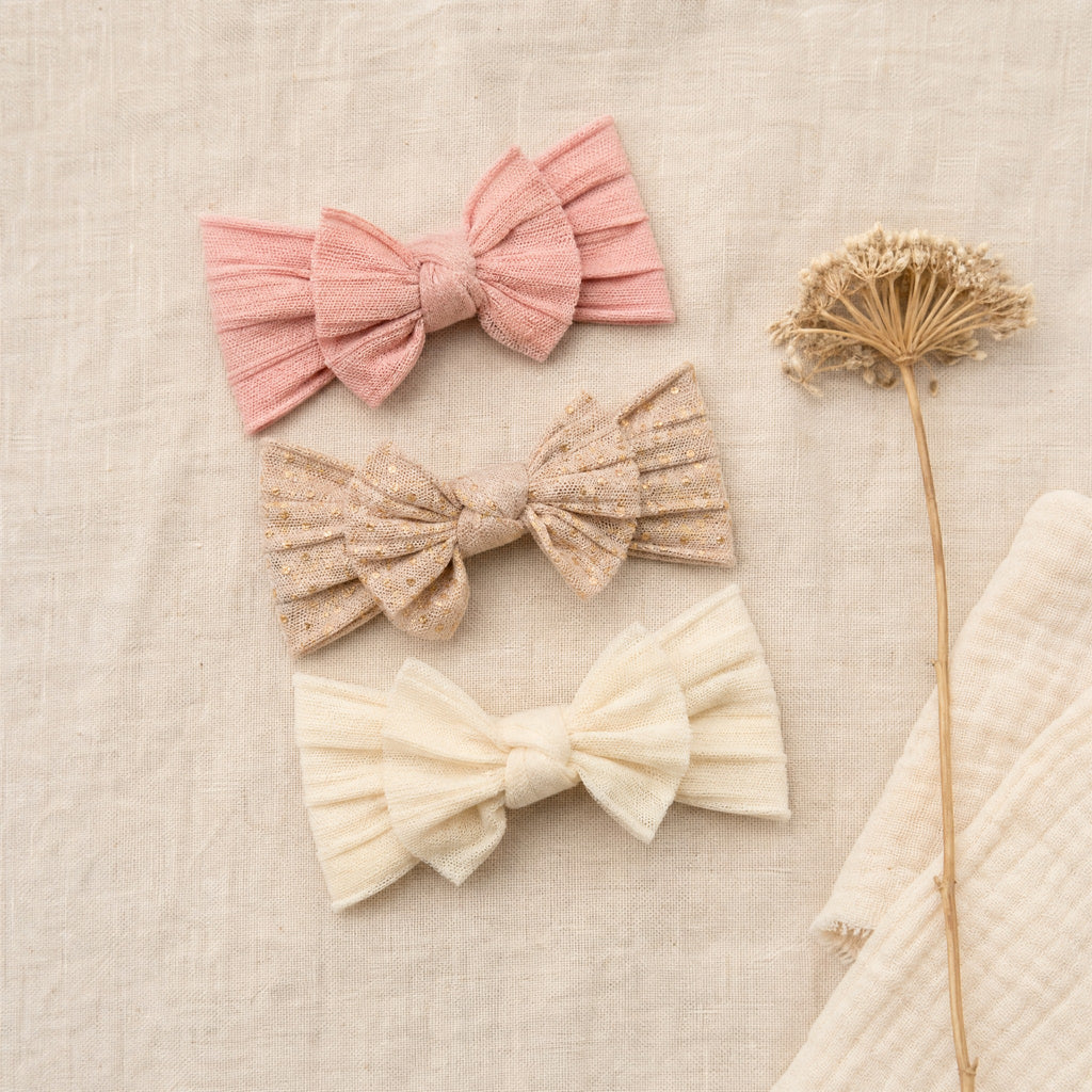 Baby Girl Bow Headbands Set of 3 – Newborn Hair Accessories Infant Gift