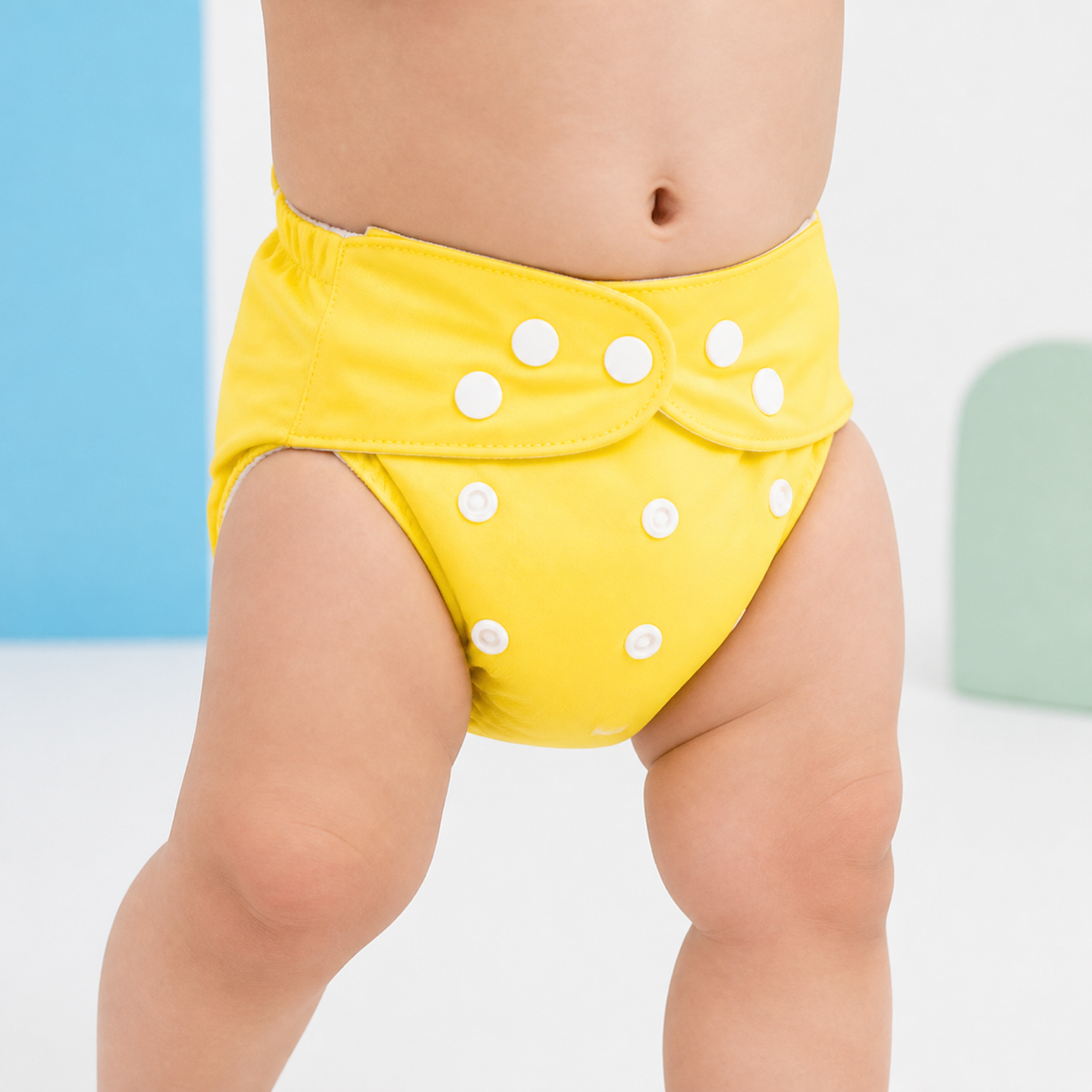 Reusable Cloth Pocket Diaper Set – 3 Washable Polyester Nappies with Adjustable Snaps for 3–15 kg