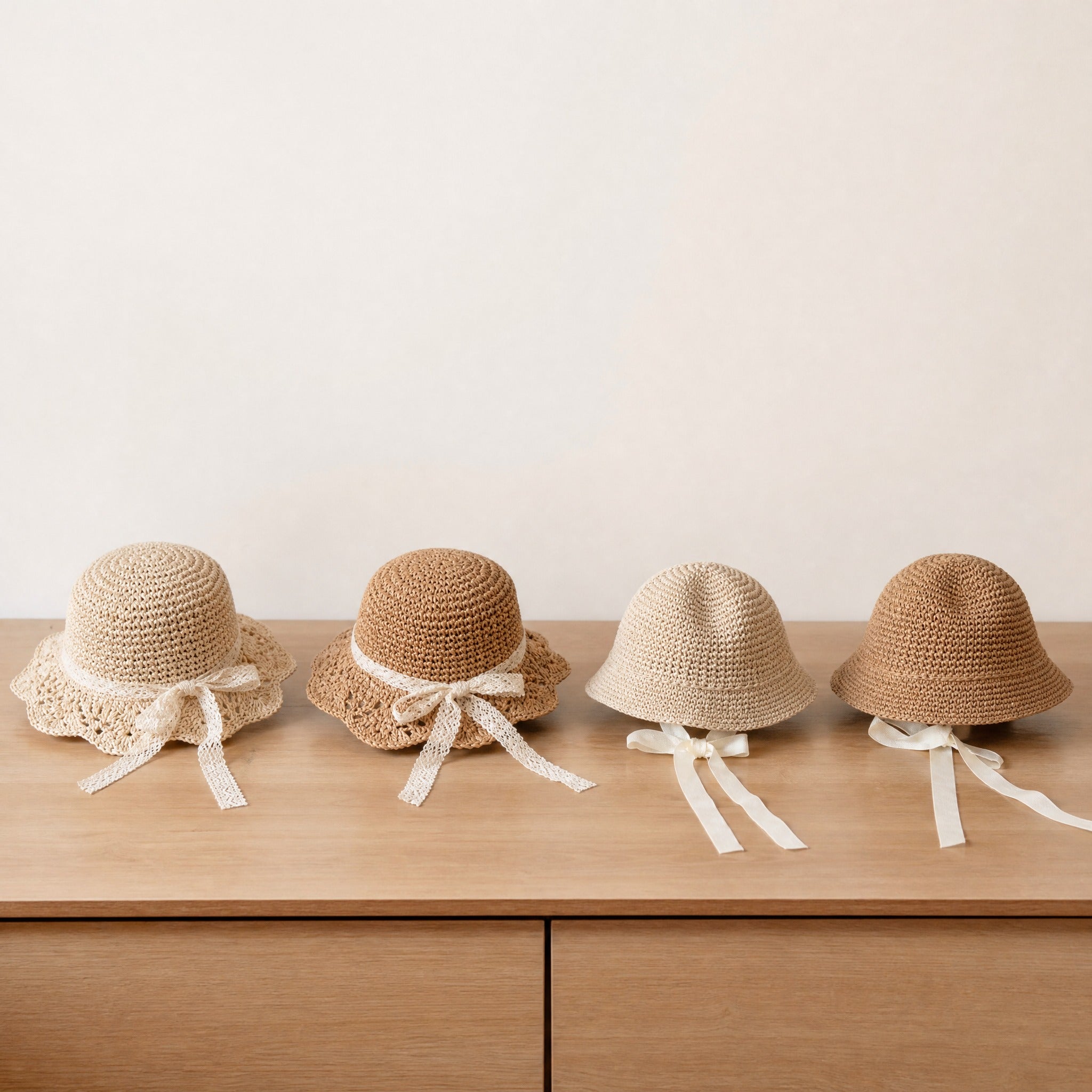 Baby Girl Straw Hat – Lace Bow Sun Hat for Toddlers, Beach & Summer