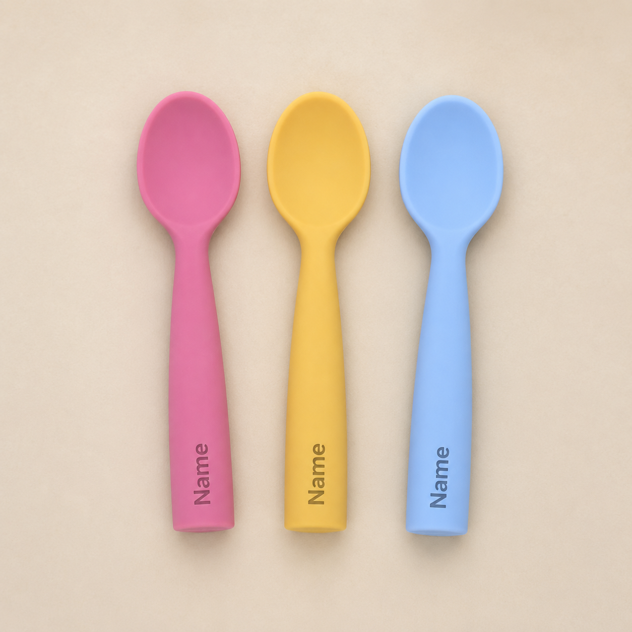 Personalized Silicone Baby Spoon – Custom Name Soft Weaning Spoon for Infants