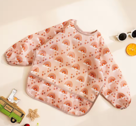 Long Sleeve Baby Bib – Waterproof Feeding Coverall, Washable, Easy Clean