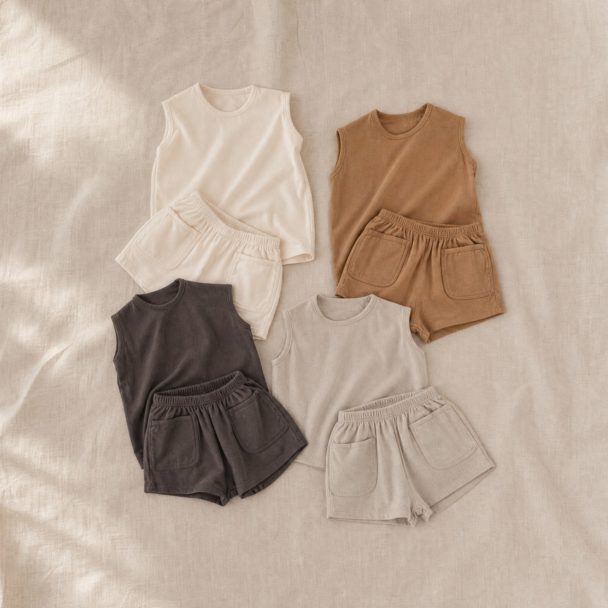 Baby Vest Shorts Set – Casual Cotton Homewear for Newborn Boys Girls