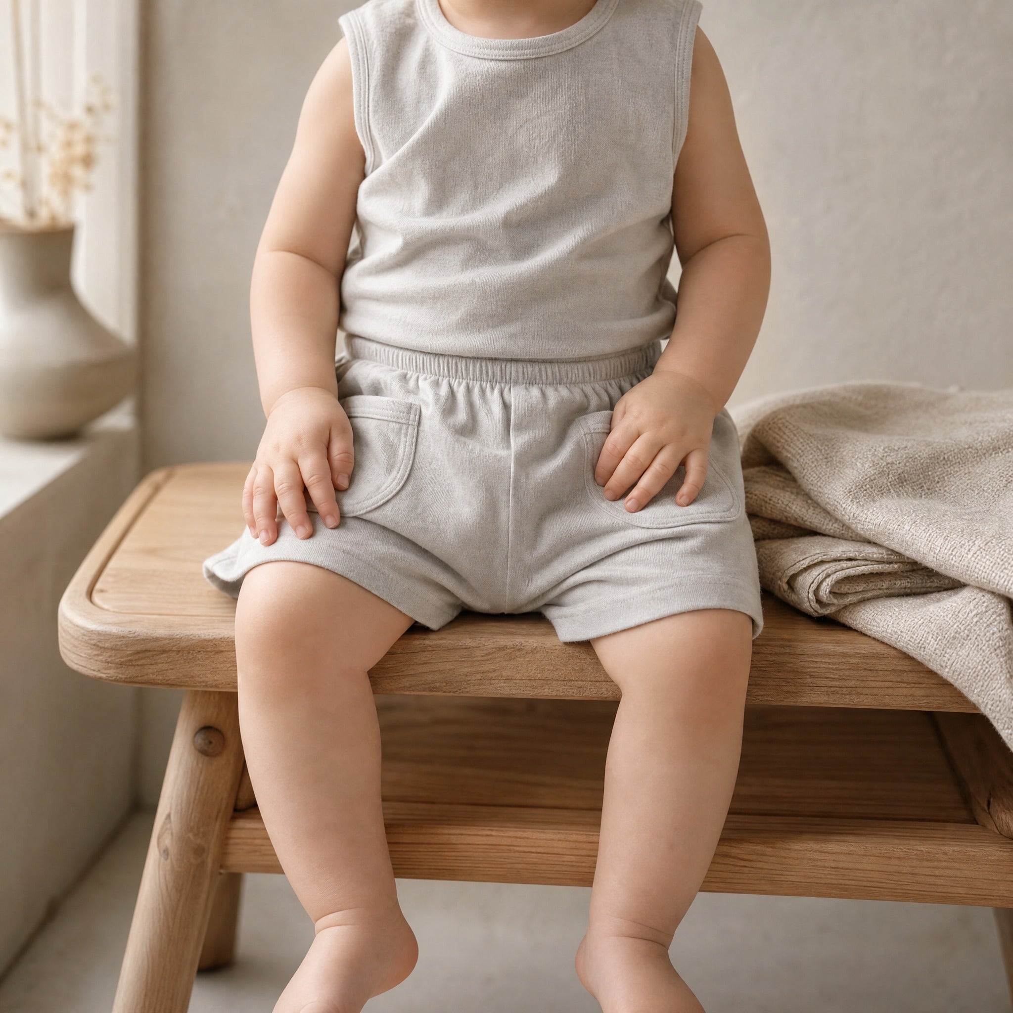 Baby Vest Shorts Set – Casual Cotton Homewear for Newborn Boys Girls