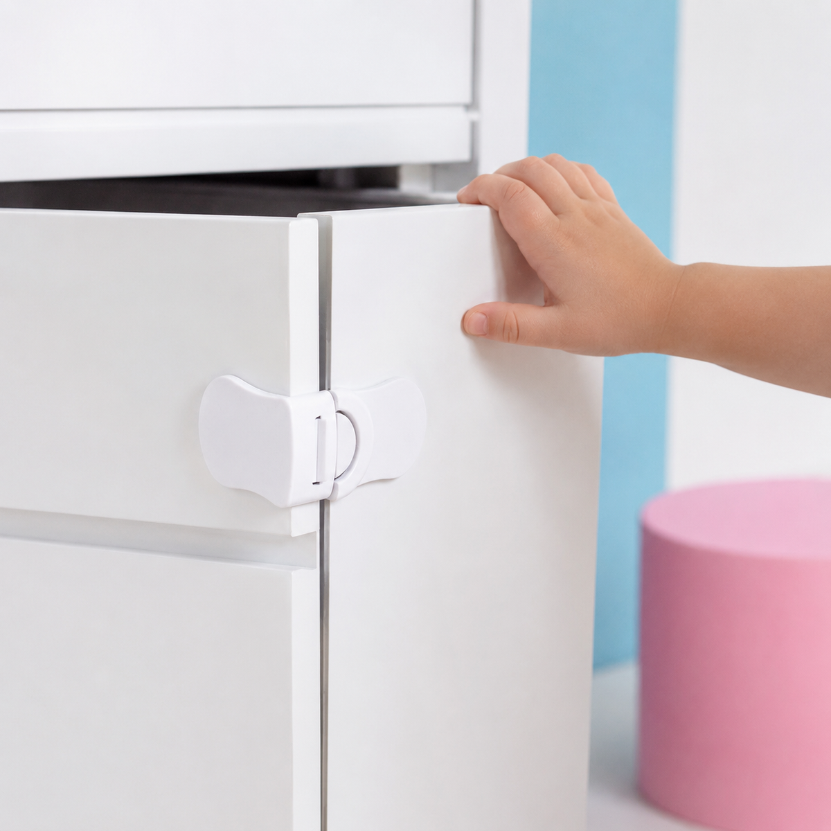 Baby Drawer Safety Lock – Childproof Cabinet Buckle, Anti-Pinch Protection, Easy Install