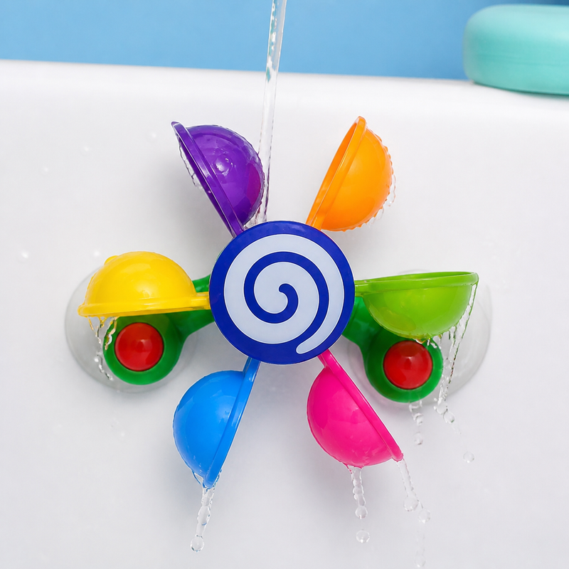 Spinning Windmill Bath Toy – Suction Cup Water Wheel for Sensory Tub Play and Pool Time Ages 3 Plus