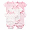 Baby Bodysuit Set – Soft Cotton Short Sleeve Onesies, Unisex Newborn Essentials, 5 Pack
