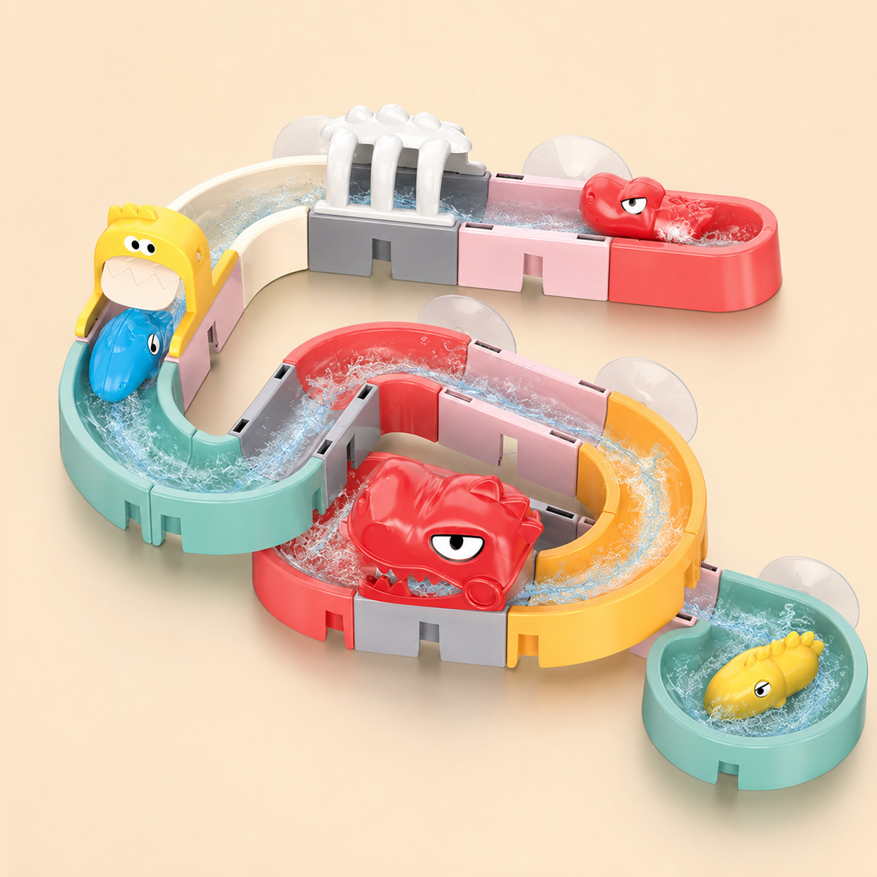 DIY Water Slide Track Set – Reconfigurable Bath Toy with Suction Cups for Kids