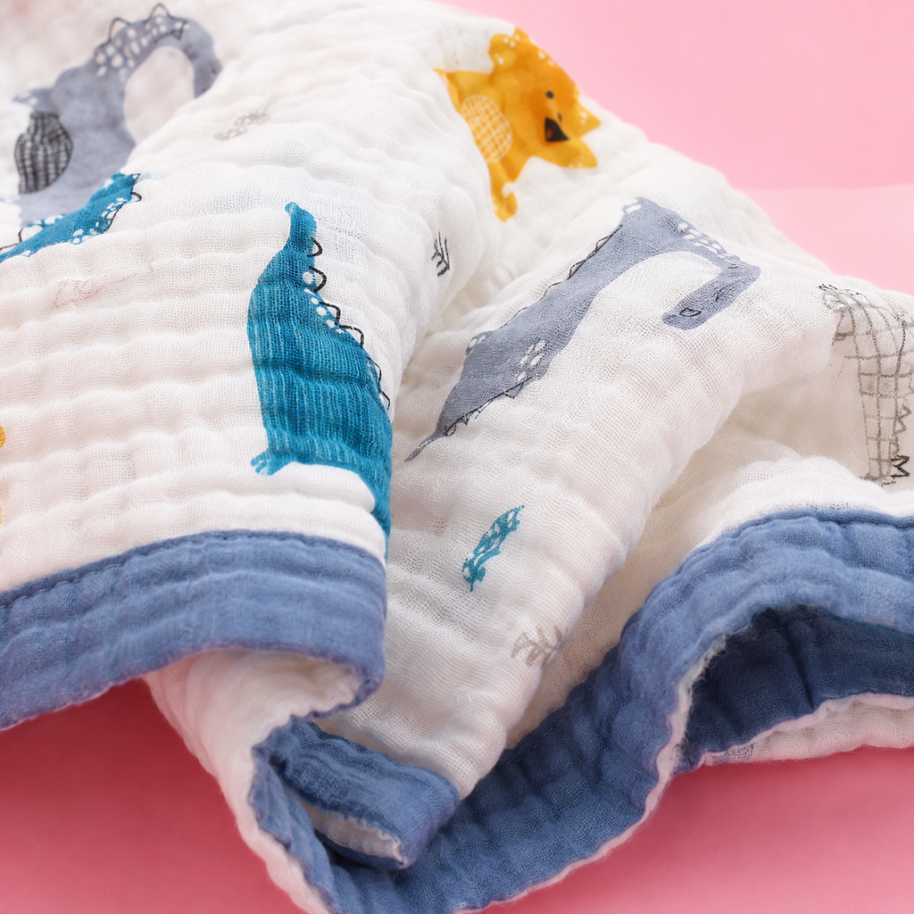 Baby Cotton Gauze Blanket – 6 Layer Soft Swaddle Wrap, Breathable Infant Bath Towel