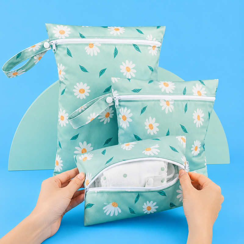 Portable Diaper Wet Bags – Printed Waterproof Pouch for Travel, Beach, Pool