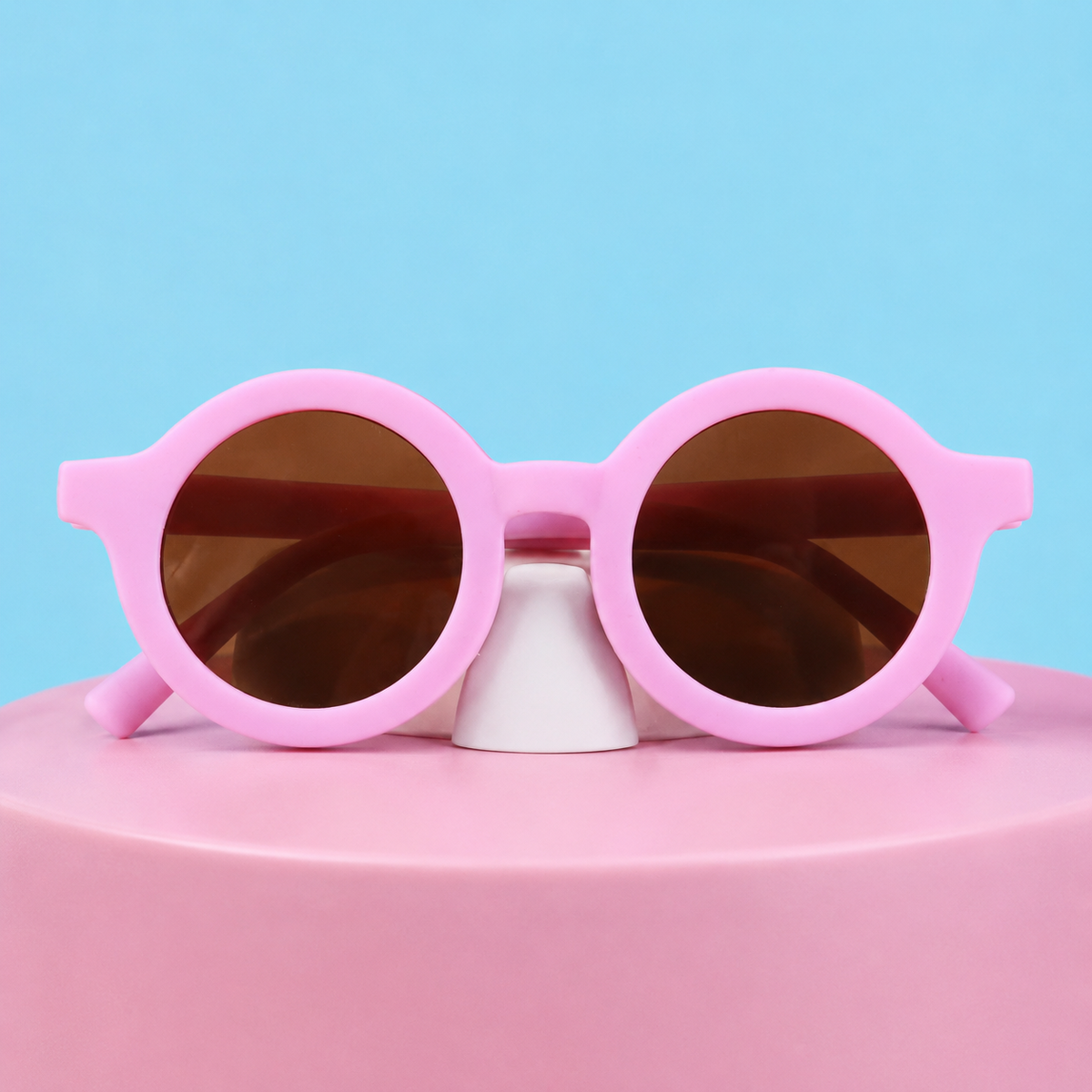 Baby Sunglasses – Round Frames, Brown Tinted Lenses, Unisex Kids Eyewear and Photo Shoot Prop Accessory