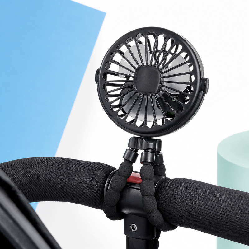Baby Stroller Fan – Three Speeds, USB Charging, Portable Cooling for Prams, Carts and Nurseries