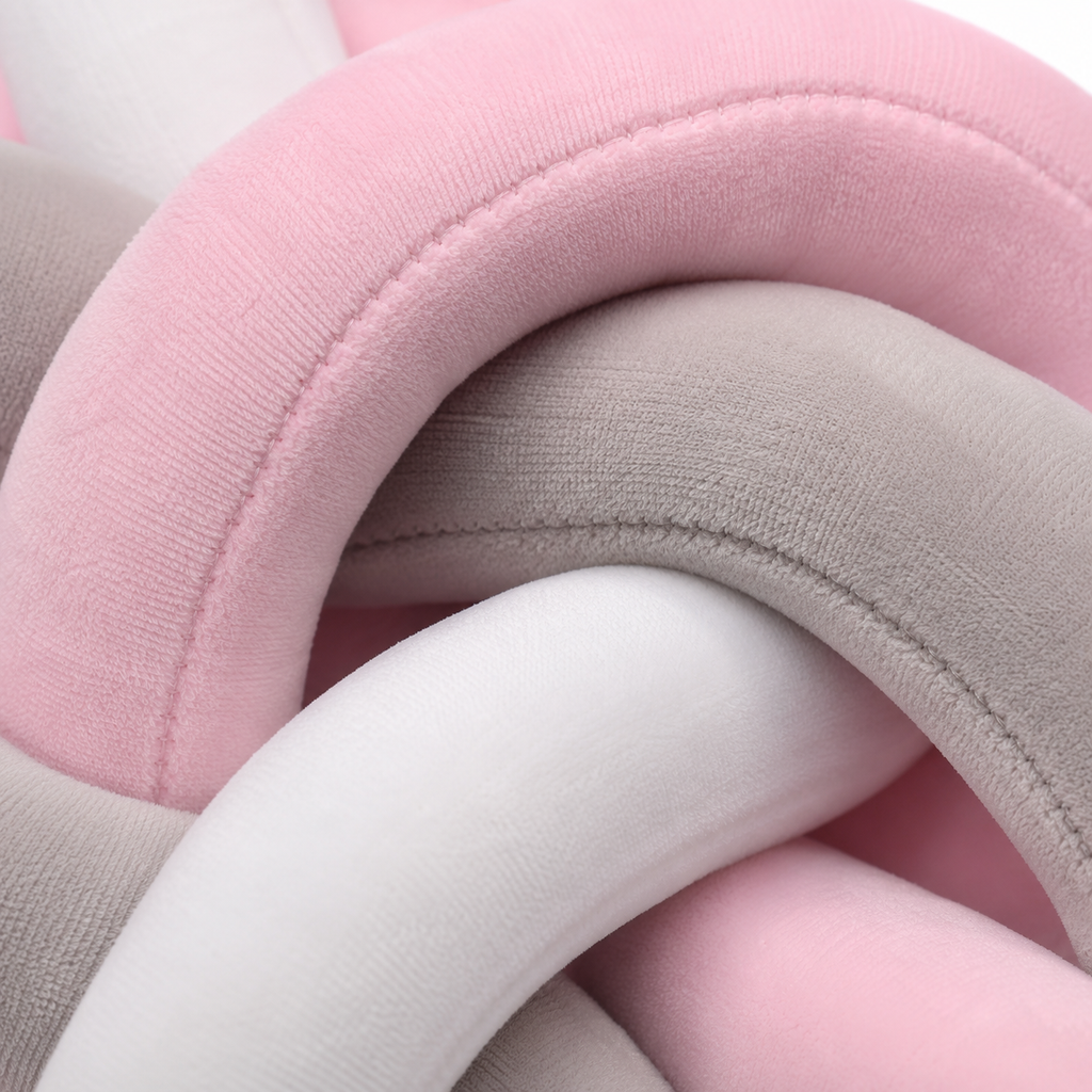 Braided Crib Bumper – Soft Knot Pillow Cushion for Baby Bed, Nursery Decor, Cot Protector